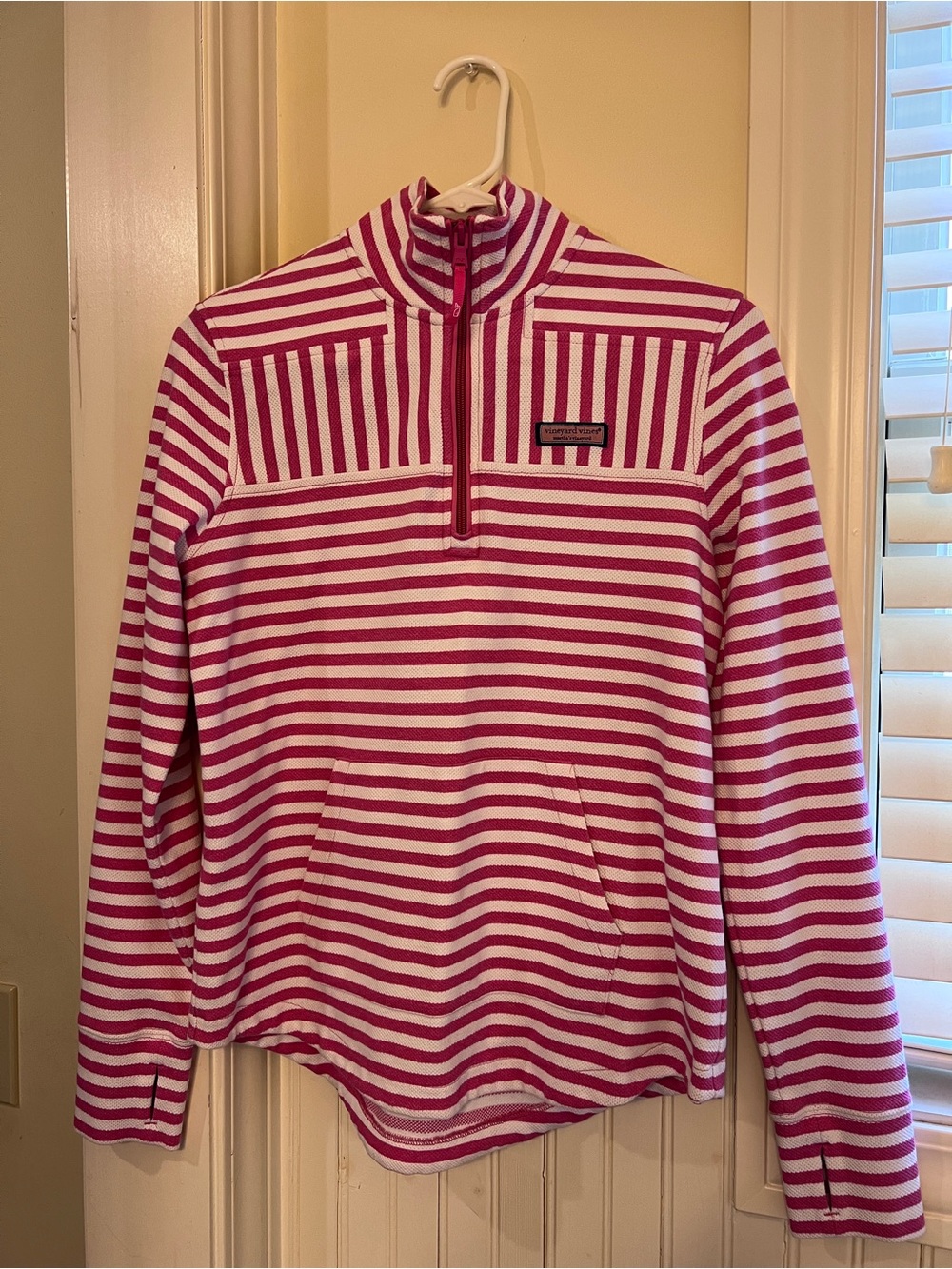 Vineyard Vines Pink & White Striped Pullover